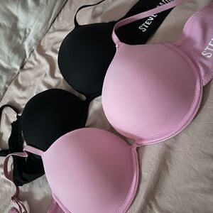 Steve Madden Extreme Push Up Black and Pink Bras 38C